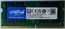 Crucial 32GB  DDR4-3200 SODIMM PC4-25600 (CT32G4SFD832A) Laptop Memory Upgrade