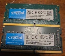 16GB LOT of 2 Crucial 8GB DDR4 2666 MHz PC4-21300 SODIMM CT8G4SFS8266 Laptop RAM