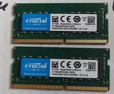 Crucial 32GB Kit (2x16GB) DDR4 3200MHz SODIMM Laptop RAM Memory CT16G4SFRA32A